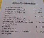 Hausspezialitäten - Gasthaus Schweinzger - Lang