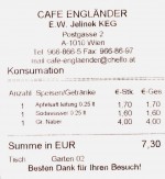 Café Engländer - Rechnung