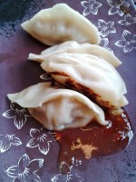 EBI - 3.Gang-Gebratene Gyoza (Dim Sum) mit Huhn in Teriyakisauce - Ebi - Wien