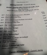 Auszug aus der Speisekarte - China-Restaurant Sun - Wien