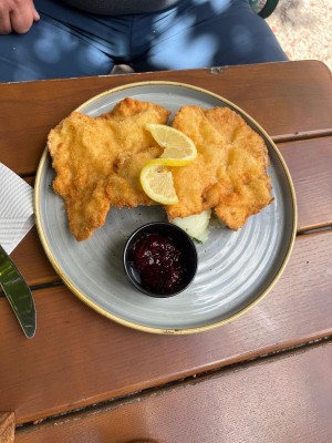 Der Klassiker ein Wiener Schnitzel vom Bio Strohschwein - Gasthaus Kamper - Admont