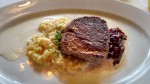 Rinderfilet
 mit Kartoffelrisotto und Rotweinzwiebel