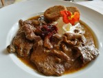 Rehschnitzel natur mit Pilssoße - Strebersdorferhof - Restaurant - Wien