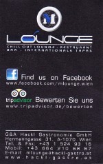 M-Lounge - Kärtchen zum Abschied - M Lounge - Wien