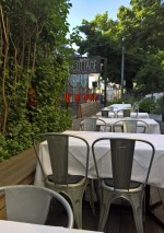 Ambiente im Gastgarten, mit Blick auf den Saarplatz..... - Das Cottage - Wien