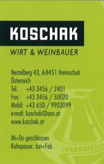 Visitenkarte - Keltentaverne Koschak - Heimschuh