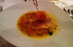 Confierter Alpenlachs im Safranfond und gebackenem Risotto - Schlossbergrestaurant - Graz