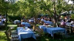 Der wunderschöne Gastgarten, hier steht dann schon mal bis zu 2 Meter hoch ... - Loibnerhof - Dürnstein