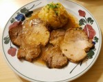 Schweinsbraten mit Erdäpfelschmarrn (Knödel waren aus) - Jausenstation Fam Reischer - Furth an der Triesting