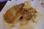 Gebackene Scholle auf "Englische Art" mit Cole Slow und Rosmarinchips ... - Restaurant Hotel Grizzly - Sankt Margarethen / Lungau