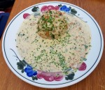 Eierschwammerlsauce mit Semmelknödel auf Lilienporzellan "Alpenflora" - Jausenstation Fam Reischer - Furth an der Triesting