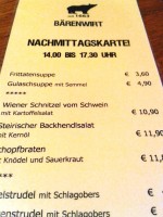 Bärenwirt - Nachmittagskarte - Bärenwirt - Salzburg