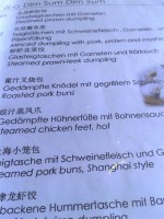 Zhong Xin 1060 - Auszug aus der Speisekarte - Restaurant Chinazentrum - Wien