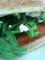 Cuadro - Italienischer Fischburger (EUR 5,90 - Gebackenes Seelachsfilet, ... - Cuadro - Wien