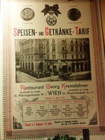 Roth Vitrine - Historische Speisekarte (19. Jahrhundert) - Roth - Wien