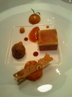 Terrine und Praline von Entenleber mit eingelegter Marille und ... - Landhaus Bacher - Mautern