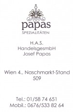 Papas - Visitenkarte - Papas - Wien