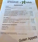 Die Speisekarte weist schon einige Gebrauchsspuren auf :-)