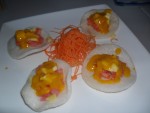 Baby-Sashimi auf Schrimpchip - Li's Cooking - Wien