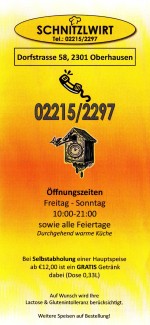 Schnitzlwirt Oberhausen - Flyer-01 - Schnitzlwirt - Oberhausen