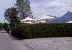 Der Parkplatz / Eingang - Restaurant Hotel Seehang am See - St. Wolfgang I Ried