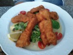 Backhendlstreifen auf Erdäpfel-Vogerlsalat  (€9,90) - Zum Nussgartl - Wien