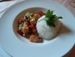 Gebratenes Lachsfilet in Würfeln mit Caschewnüssen nach Gongbao-Art 
mit ... - Sichuan - Wien