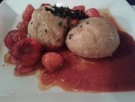 Mangold-Spinatknödel mit geschmolzenen Paradeisern, brauner Butter und ... - Silberwirt - Wien