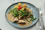 Dommayer - Tagesgericht Filetspitzen vom Strohschwein mit hervorragender Cognac-Sauce + ...