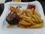 Tender loin steak, steak fries, sweet and hot indian sauce - Harley Davidson - Clocktower American Bar & Grill - Graz