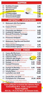 Pizzeria Primavera Speisekarte Seite 5 - Pizzeria Ristorante Primavera - Wien