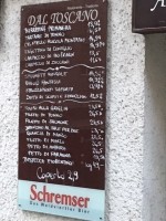 Die "Karte" - Osteria Dal Toscano - Wien