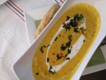 Kalte Mangosuppe mit Garnelenröllchen - Lucullus - Wien