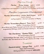 Auszug aus Getränkekarte - Morillon und Traminer - Fischerwirt - Gratwein