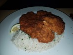 Schweinswiener mit Reis