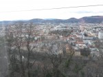 Ausblick vom Tisch an der Glasfront - Schlossbergrestaurant - Graz